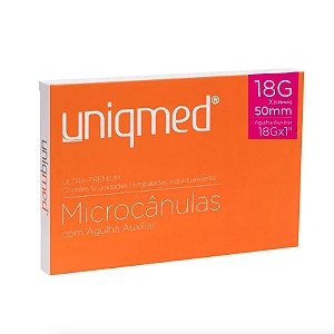 Microcanulas 18g X 50mm C/ Agulha Auxiliar 18g 12 Un - Uniqmed