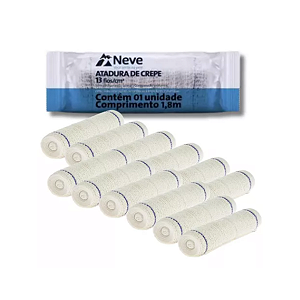 Atadura 20Cm X 1,8M Crepom - Pct c/ 12 unidades - Neve