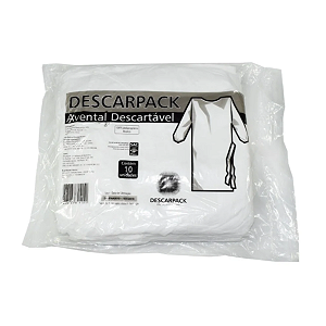 Avental Manga Longa 20Gr C/Punho Pct/10 Un - Descarpack
