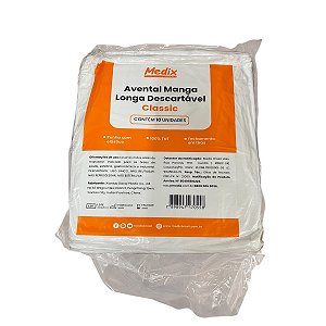 Avental Manga Longa 16Gr C/Punho Pct/10 Un - Medix