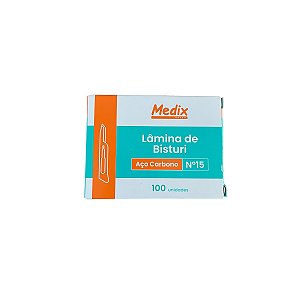 Lamina 15 Bisturi Carbono Caixa C/100 unid - Medix