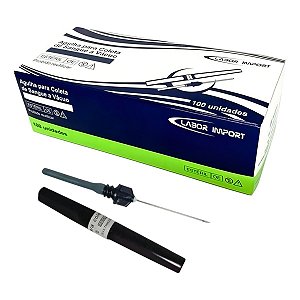 Agulha 25 X 0,70 22 G1 Preta Cx C/100 Un Com Disp Segurança - Labor Import