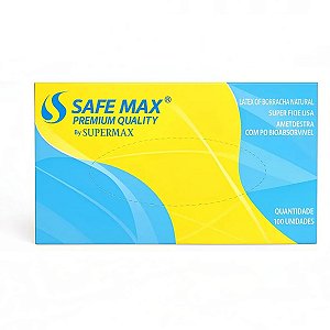 Luva de latex com po tamanho g caixa c/ 100un – safemax