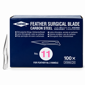Lâmina De Bisturi Aço Carbono Nº 11 Caixa Com 100 Unidades – Feather