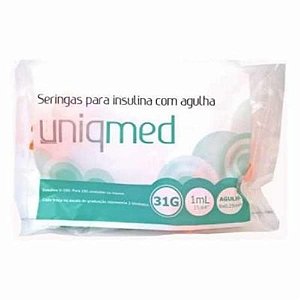 Seringa Insulina 1Ml 6X0,25Mm Pct C/10 Unid - Uniqmed