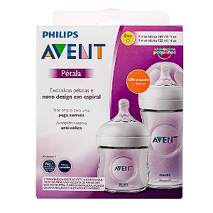 Kit Mamadeiras Linha Pétala 125ml e 260ml Avent