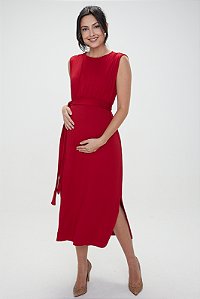 Vestido Gestante Amamentação Betina Vermelho