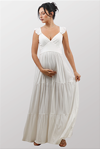 Vestido Gestante Amamentação Carol Off-White