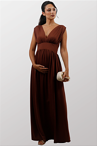 Vestido Gestante Amamentação Poliamida Naty Marrom