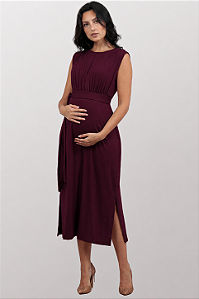 Vestido Gestante Amamentação Betina Vinho