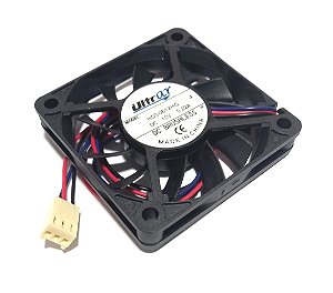 COOLER 12V 60X60X10 BUCHA 0.22A - 2.64 WATTS - 4000 RPM - 15.09 CFM - ULTRAR 3 FIOS / COM CONECTOR