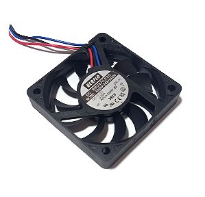 COOLER 12V 60X60X10 ROLAMENTO 0.20AMP - 2.40 WATTS - 3600 RPM - 14.434 CFM  - BERFLO 3 FIOS COM CONECTOR AD06012MB10A600