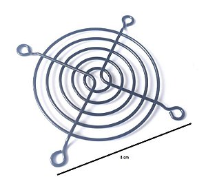 Grade Telinha De Proteção Para Ventoinha Cooler DE 80mm S/ PARAFUSO - PRETO