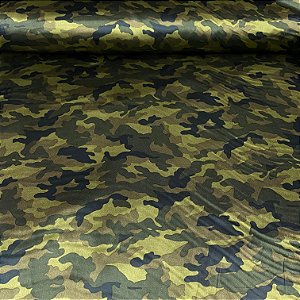 Cetim Estampado Camuflado Verde