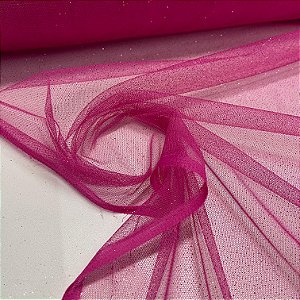 Tule com Glitter Rosa Pink