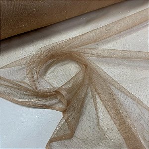 Tule com Glitter Bege