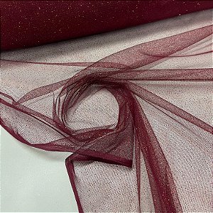 Tule com Glitter Marsala
