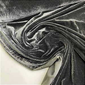 Veludo Spandex Cinza Chumbo