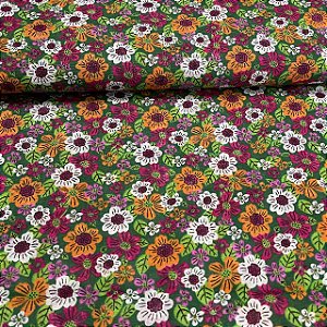 Chita Mini Floral Alegria Fundo Verde