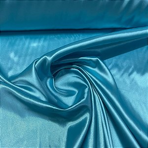 Cetim Com Elastano Azul Turquesa