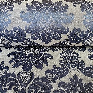 Jacquard Arabesco Marinho Com Azul