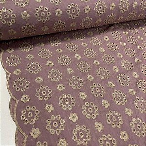 Layse Bordada Rosa Antigo Com Floral Bege