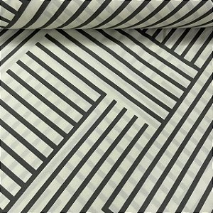 Percal De Microfibra Estampado Abstrato Listrado