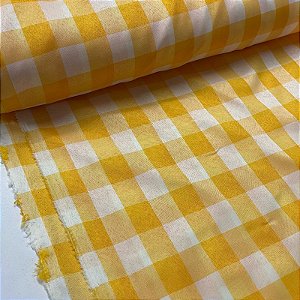 Xadrezinho De Poliéster N4 Amarelo