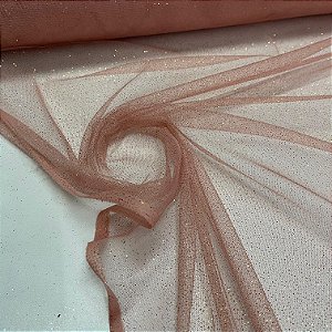 Tule Com Glitter Rosê