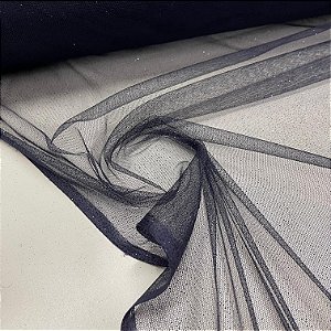 Tule com Glitter Azul Marinho