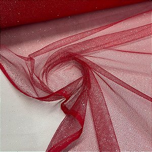 Tule Com Glitter Vermelho