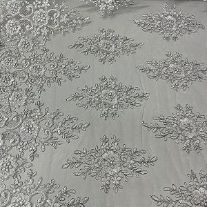 Tule Bordado Spangle Shine Branco