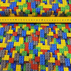 Tricoline Digital Estampada Legos