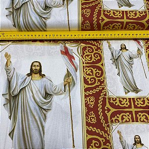 Tricoline Digital Estampada Imagem De Jesus