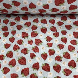 Liganete Estampada Morango com Fundo azul Bebê