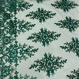 Tule Bordado Spangle Shine Verde