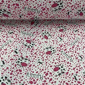Pano de Copa Estampado Malhado Rosa Com Vaquinhas