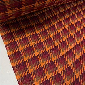 Lã Tweed Calgary Vinho com Vermelho