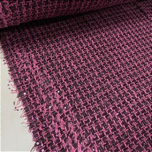 Lã Tweed Moncton Roxo com Pink