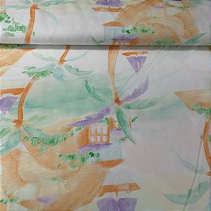 Viscose Estampado Aquarela Tropical