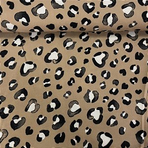 Viscose Estampada Onça Bege Claro