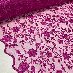 Tule Bordado Nice 1 Rosa Pink