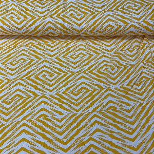 Viscose Estampada Espiral Amarela