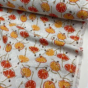 Tricoline Estampada Fundo CInza Com Bailarina