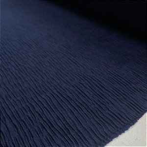 Malha Plissada Azul Marinho