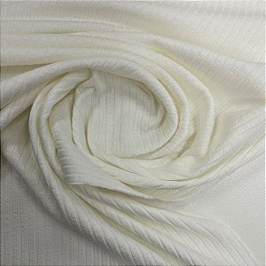 Malha Canelada De Viscose Off White