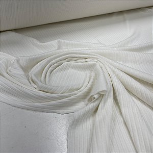 Malha Canelada De Viscose Off White