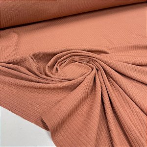 Malha Canelada De Viscose Bege