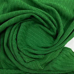 Malha Canelada De Viscose Verde Bandeira