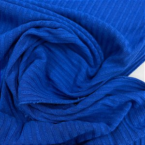 Malha Canelada De Viscose Azul Bic